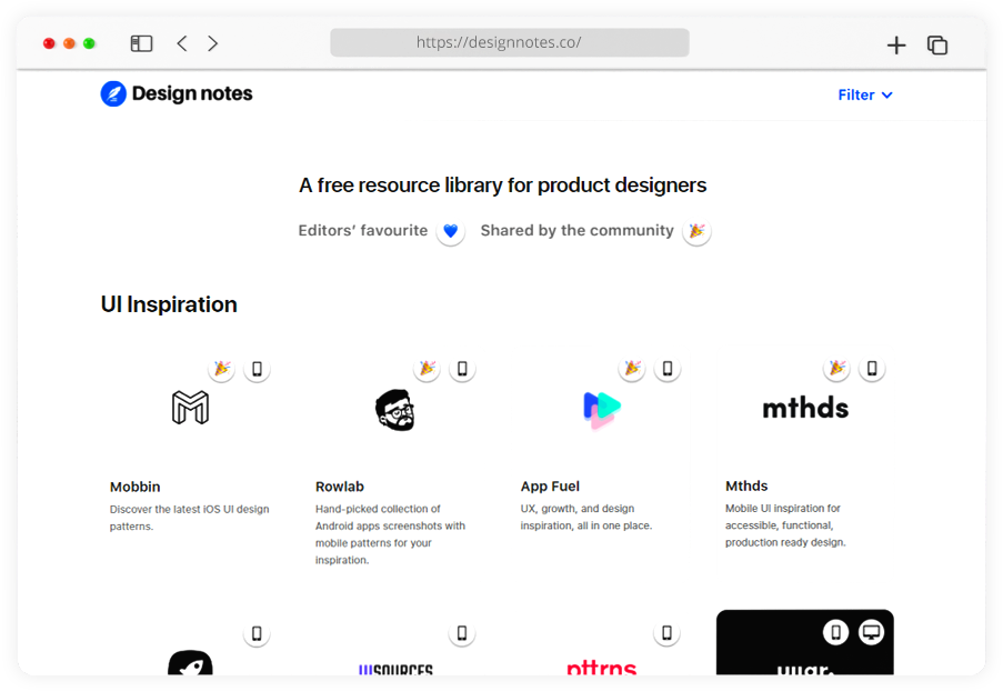 Design Resources Directory Sites 5 designnotes