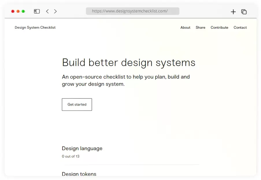 Designsystem Checklist